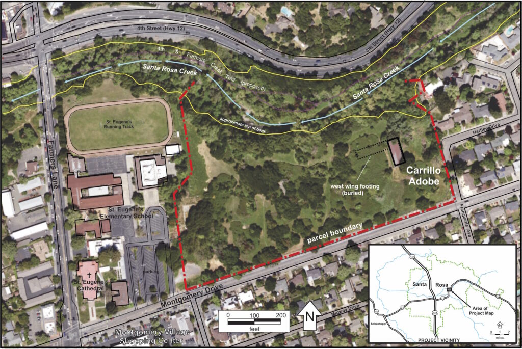 Map of the Carrillo Adobe and historical site